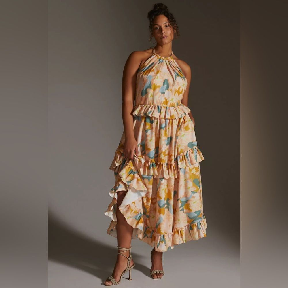 Anthropologie Ruffled Tiered Floral Maxi Dress
Geisha Designs